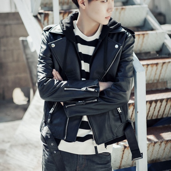 dress volume leather jacket